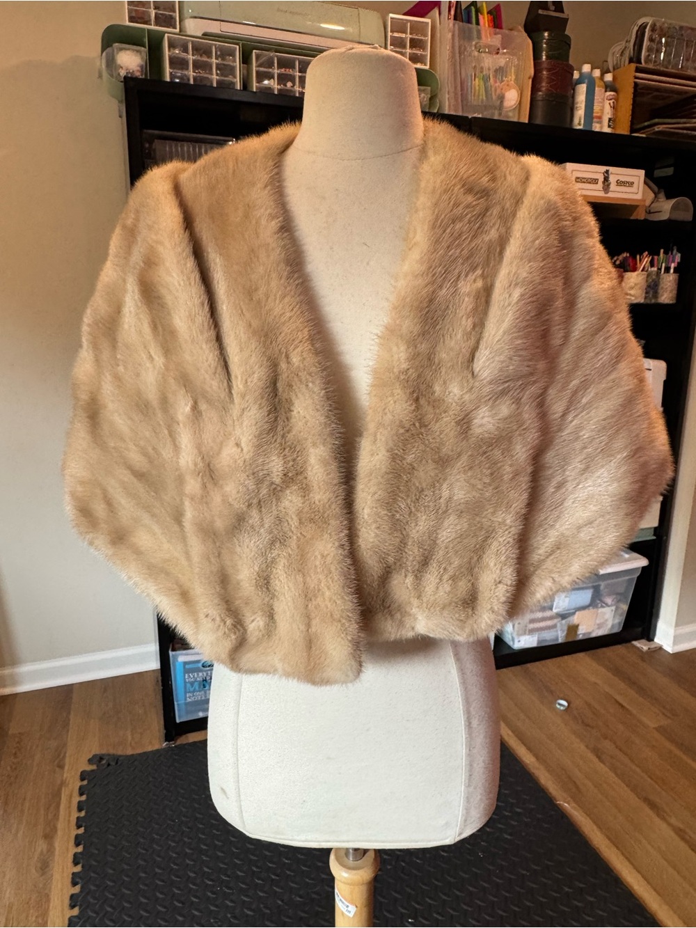 VTG Revillon Paris & New York for Saks Fifth Avenue Champagne Mink Fur Capelet